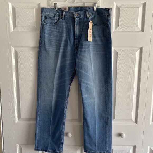 Levi's Men's 505 Regular Stretch Light Wash Jeans 40X30 NEW Straight Leg - Picture 1 of 10